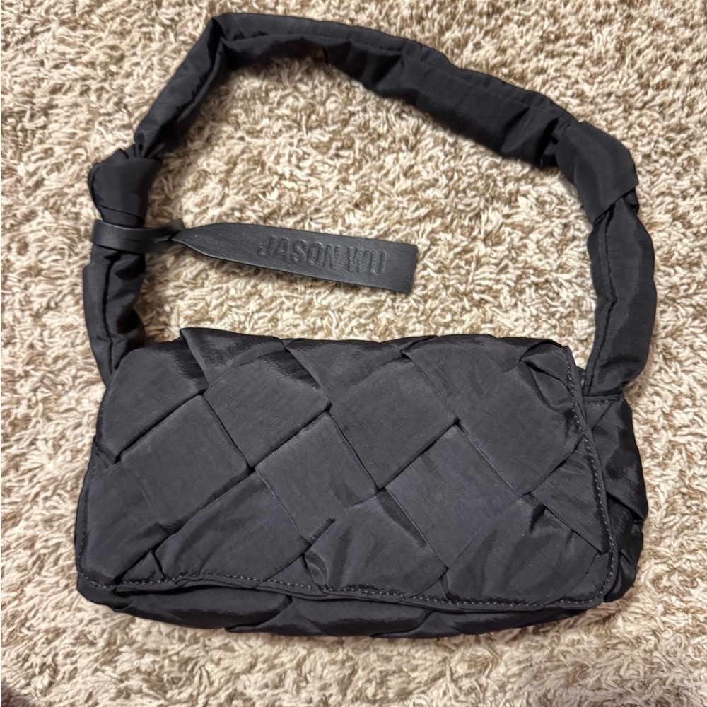 Jason Wu Black Quilted Bag with Woven Strap